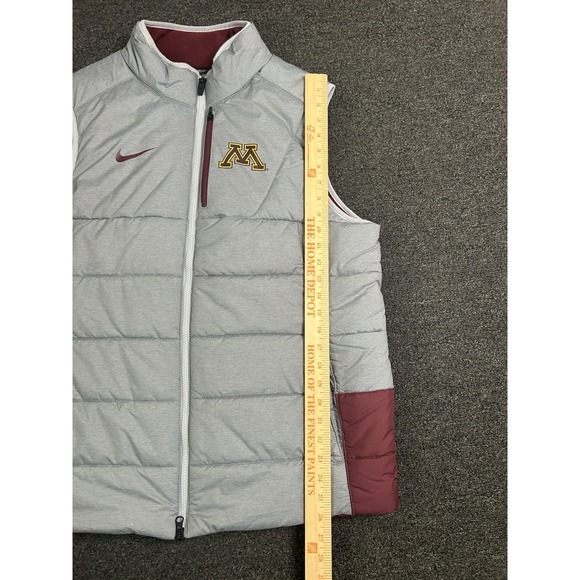 Minnesota Gophers Nike Puffer Vest Gray/Red Mens Large Full Zip Football College - Picture 4 of 10